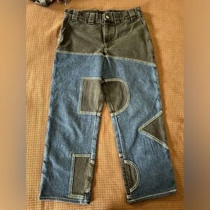 Barragan two-tone high waisted pants